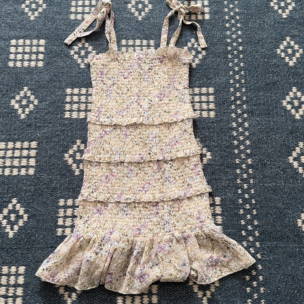 Katie J NYC Floral Tiered Dress with Ruffle Hem